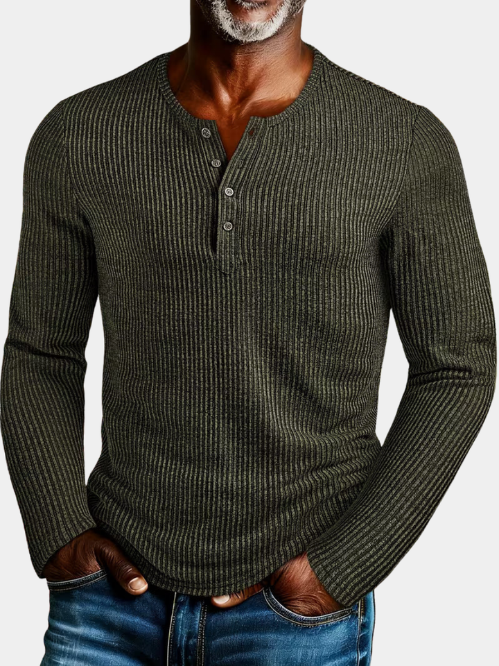 LAURENT MONACO | CHEMISE EN MAILLE À COL BOUTONNÉ POUR HOMMES