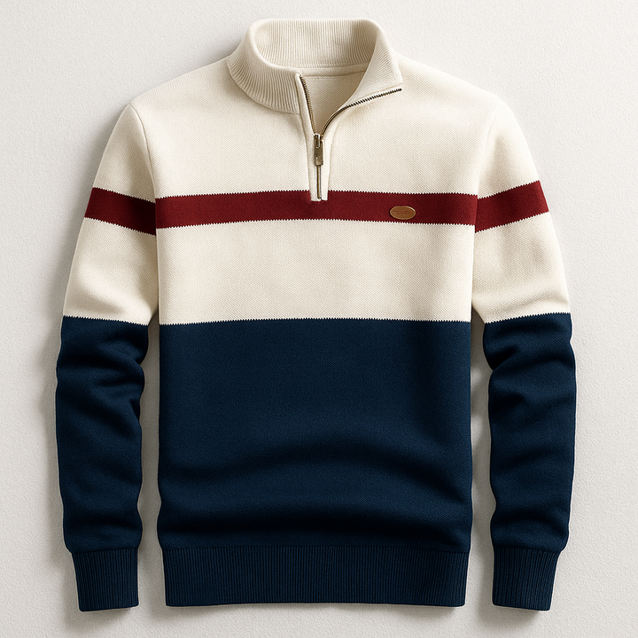 LAURENT MONACO | PULL HOMME AVEC ZIP AU COL