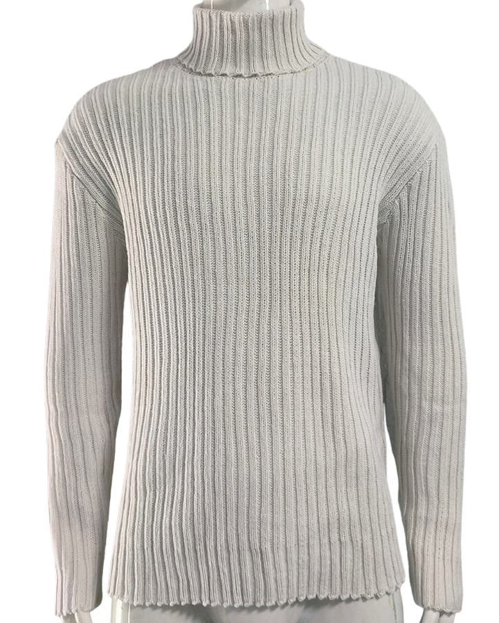 LAURENT MONACO | PULL À COL ROULEAU EN MAILLE COULISSÉE POUR HOMMES