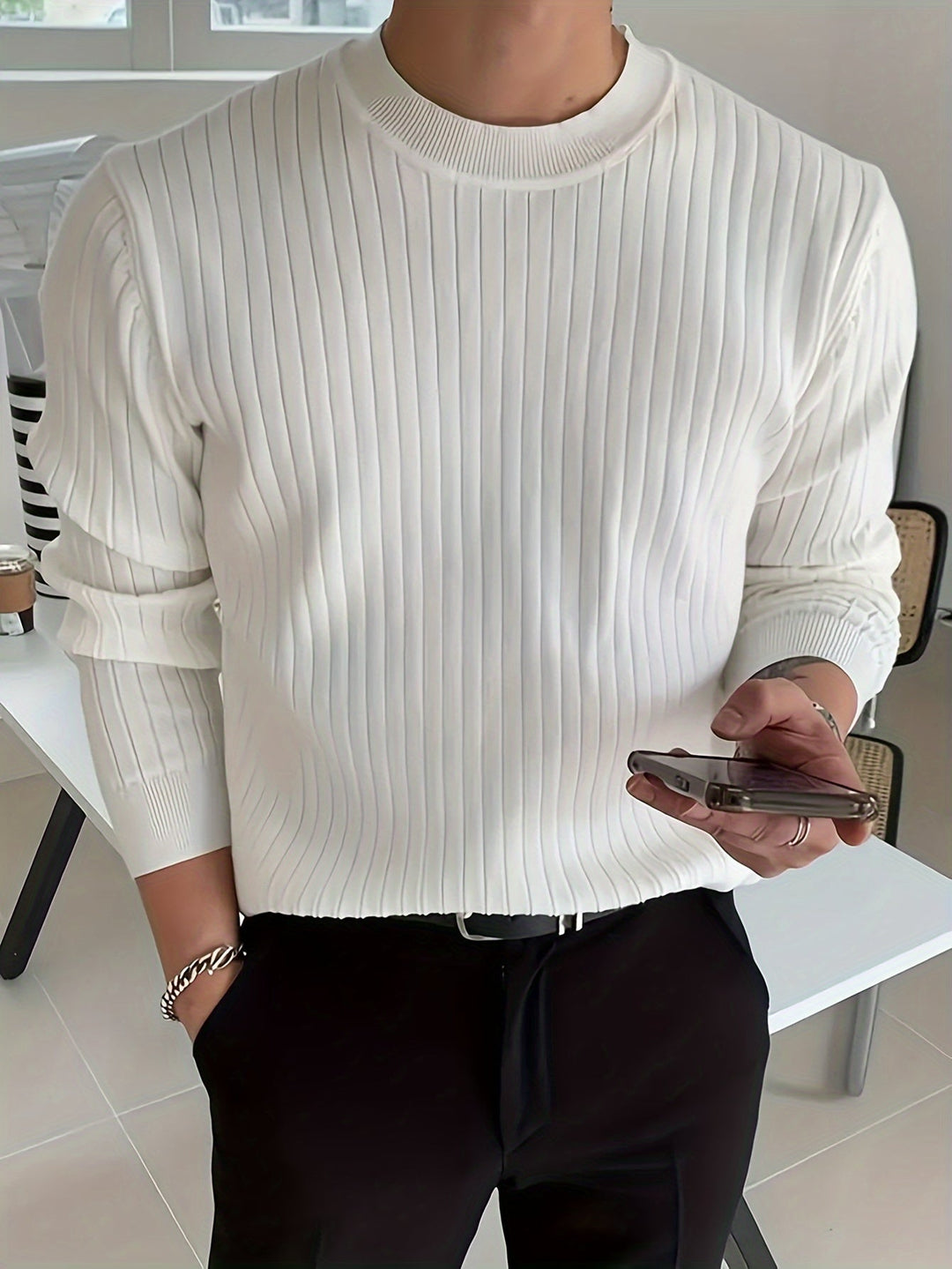 LAURENT MONACO | PULL EN MAILLE DE RAYON POUR HOMMES