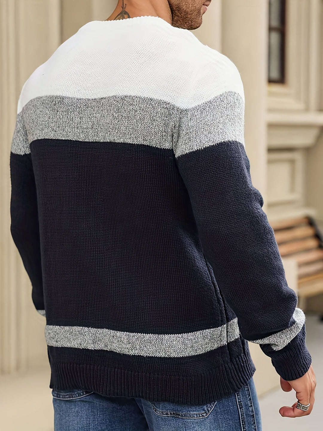 LAURENT MONACO | PULL EN MAILLE À BLOCS DE COULEURS POUR HOMMES