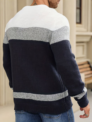 LAURENT MONACO | PULL EN MAILLE À BLOCS DE COULEURS POUR HOMMES