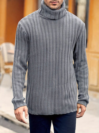 LAURENT MONACO | PULL À COL ROULEAU EN MAILLE COULISSÉE POUR HOMMES