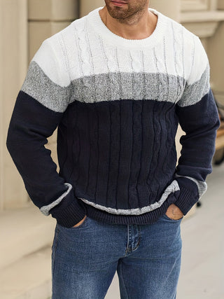 LAURENT MONACO | PULL EN MAILLE À BLOCS DE COULEURS POUR HOMMES