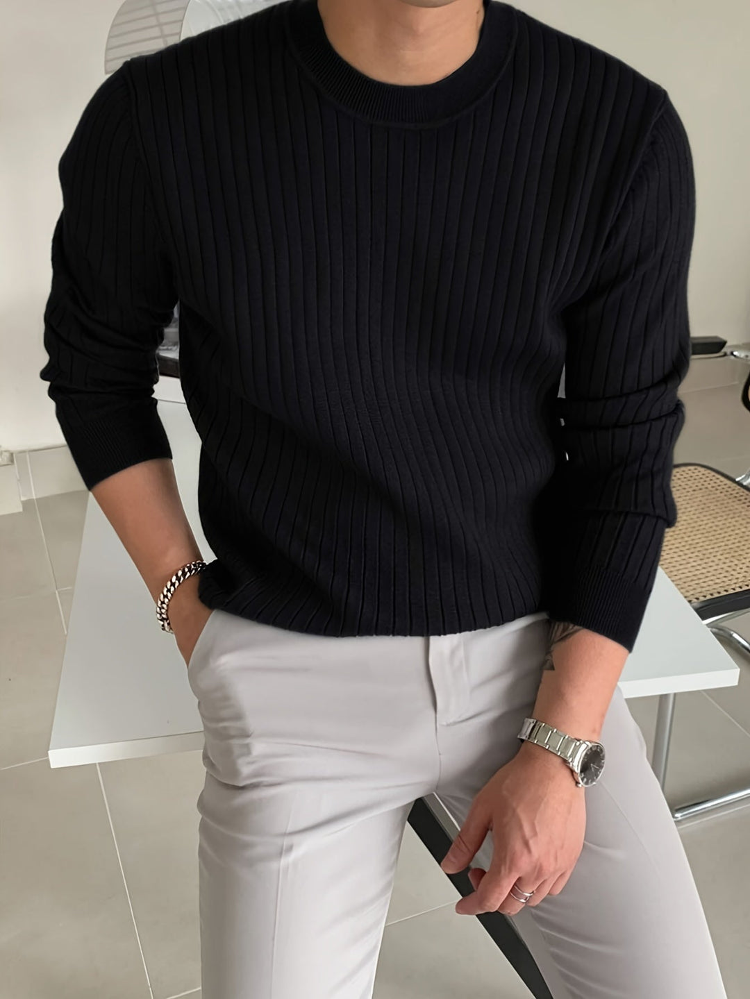 LAURENT MONACO | PULL EN MAILLE DE RAYON POUR HOMMES