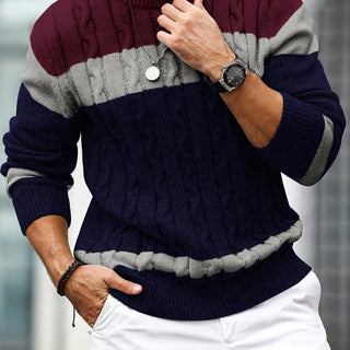 LAURENT MONACO | PULL EN MAILLE À BLOCS DE COULEURS POUR HOMMES