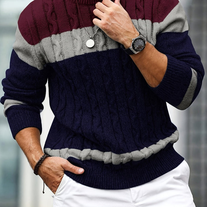 LAURENT MONACO | PULL EN MAILLE À BLOCS DE COULEURS POUR HOMMES