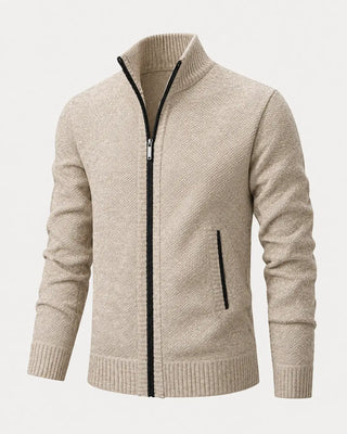 LAURENT MONACO | PULL À ZIP EN MAILLE COURRUE POUR HOMMES