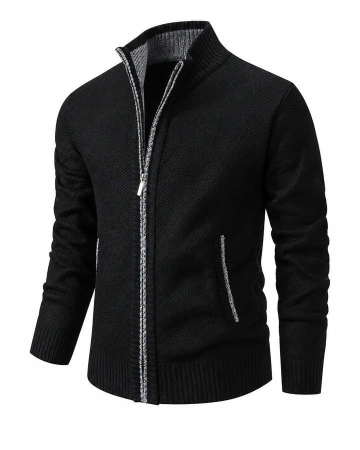 LAURENT MONACO | PULL À ZIP EN MAILLE COURRUE POUR HOMMES