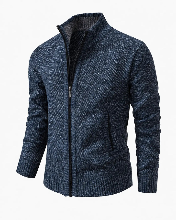 LAURENT MONACO | PULL À ZIP EN MAILLE COURRUE POUR HOMMES