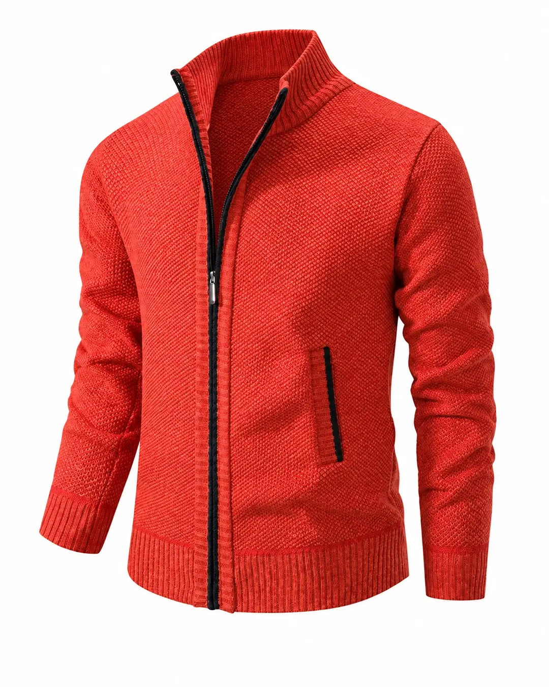 LAURENT MONACO | PULL À ZIP EN MAILLE COURRUE POUR HOMMES