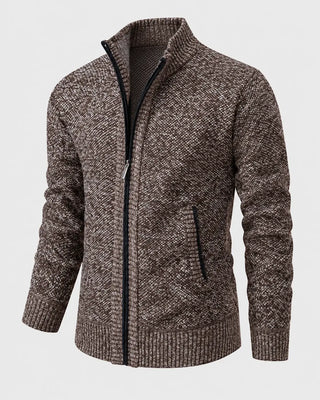 LAURENT MONACO | PULL À ZIP EN MAILLE COURRUE POUR HOMMES
