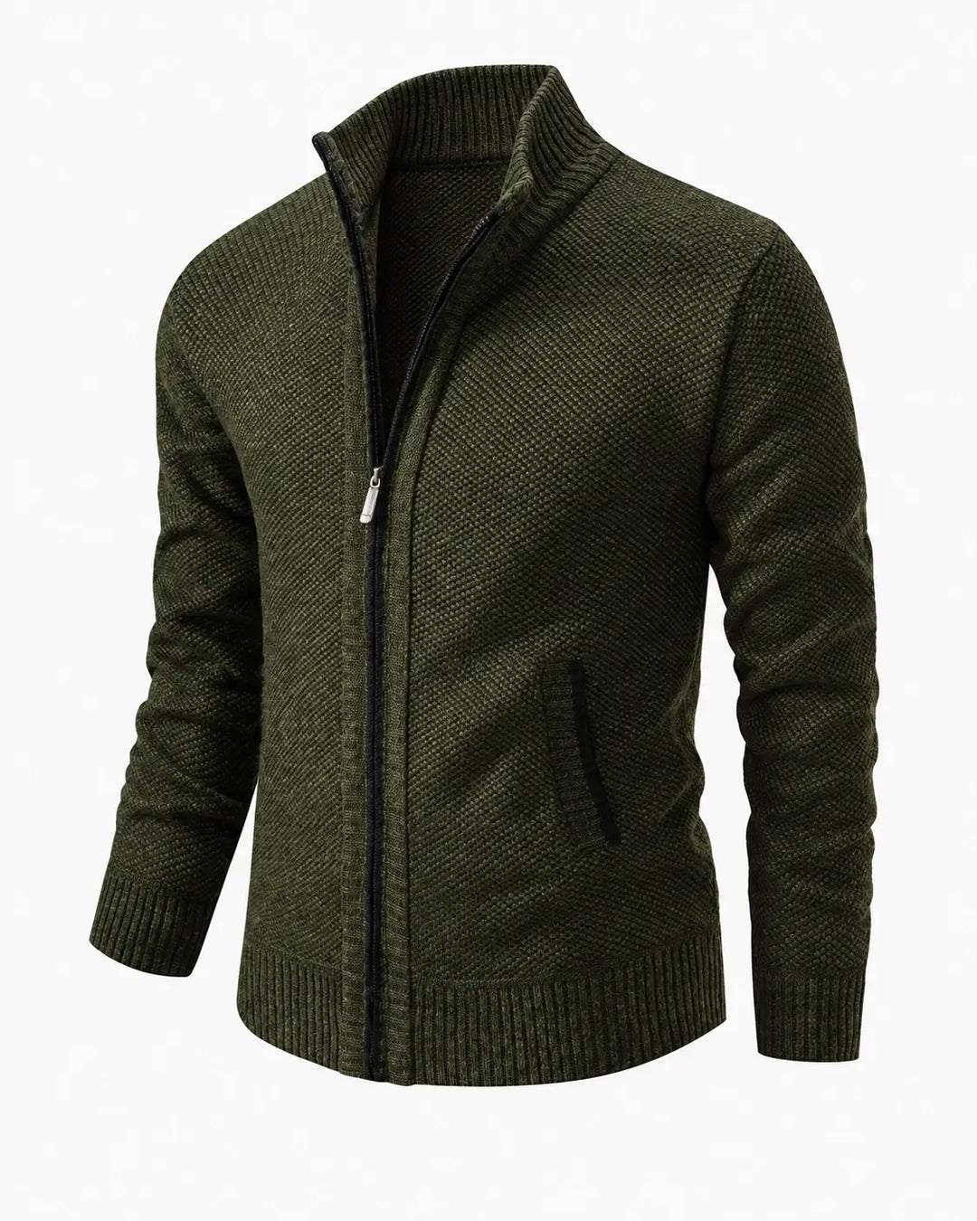 LAURENT MONACO | PULL À ZIP EN MAILLE COURRUE POUR HOMMES