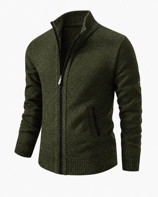 LAURENT MONACO | PULL À ZIP EN MAILLE COURRUE POUR HOMMES