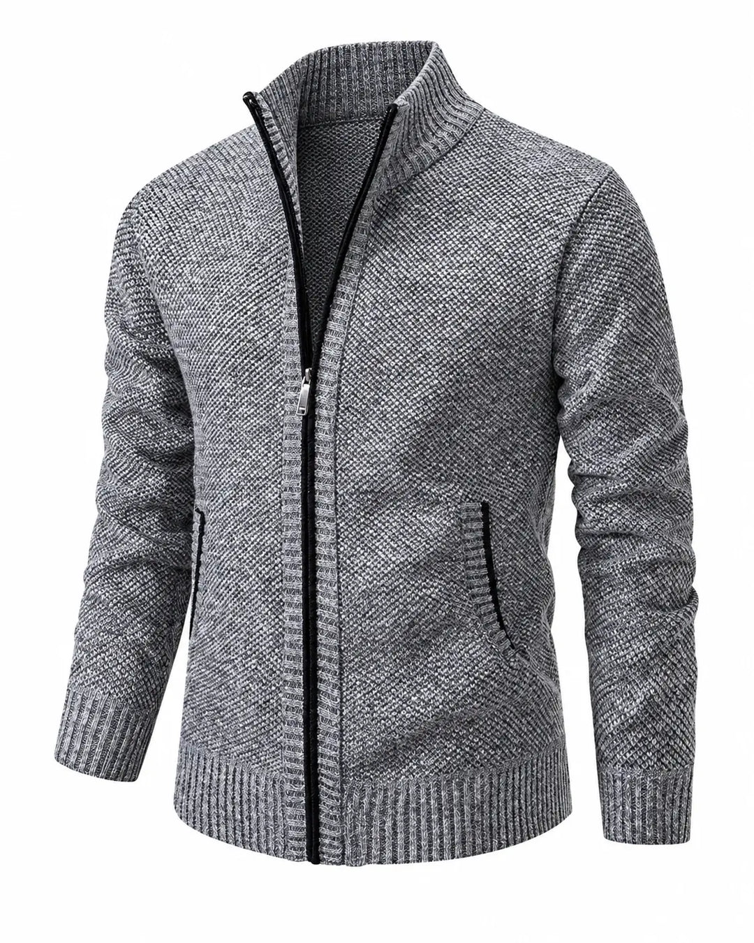 LAURENT MONACO | PULL À ZIP EN MAILLE COURRUE POUR HOMMES