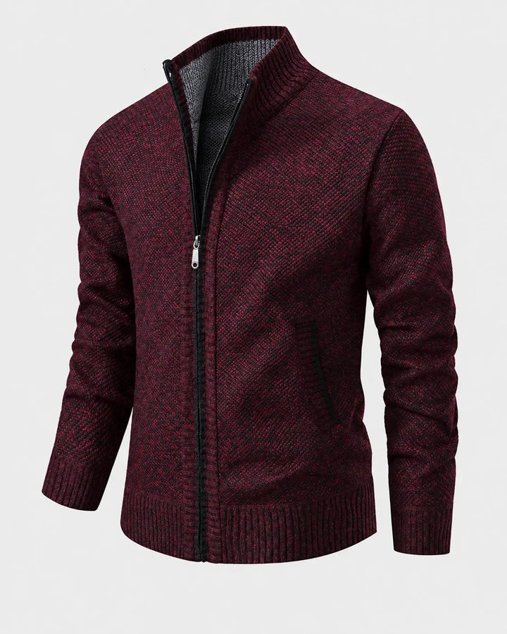 LAURENT MONACO | PULL À ZIP EN MAILLE COURRUE POUR HOMMES