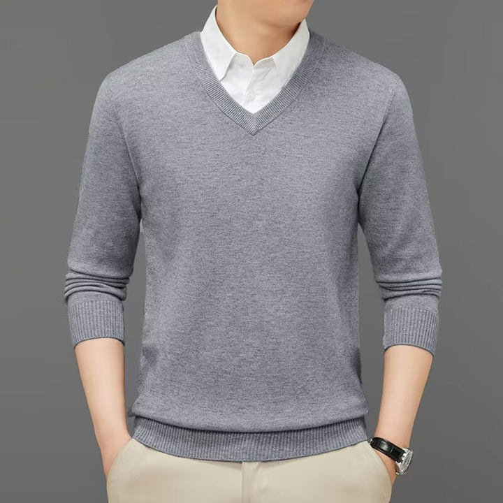 LAURENT MONACO | PULL EN MAILLE À COL EN V POUR HOMMES