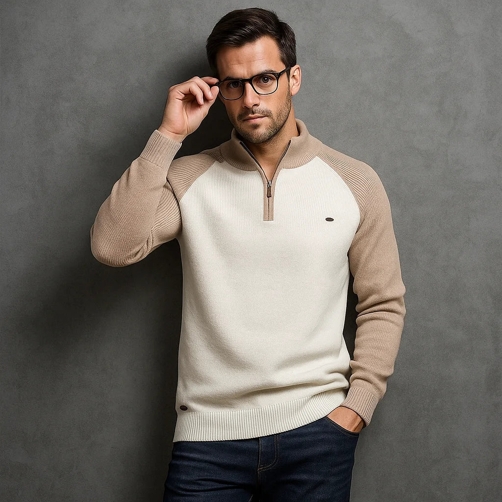 LAURENT MONACO | PULL QUART ZIP POUR HOMME