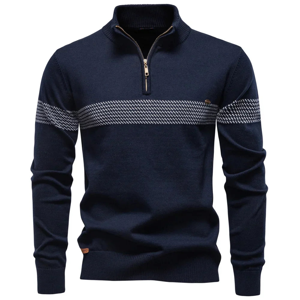LAURENT MONACO | PULL CLASSIQUE EN MAILLE DEMI-ZIP POUR HOMME