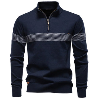 LAURENT MONACO | PULL CLASSIQUE EN MAILLE DEMI-ZIP POUR HOMME
