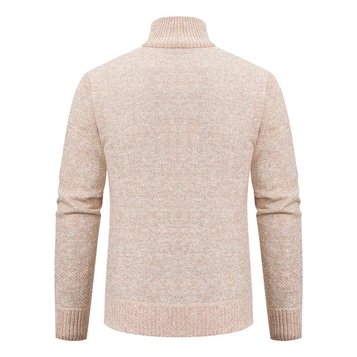LAURENT MONACO | PULL À ZIP EN MAILLE COURRUE POUR HOMMES