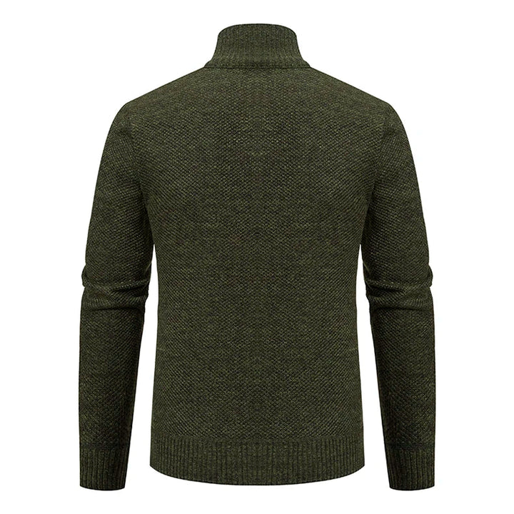 LAURENT MONACO | PULL À ZIP EN MAILLE COURRUE POUR HOMMES