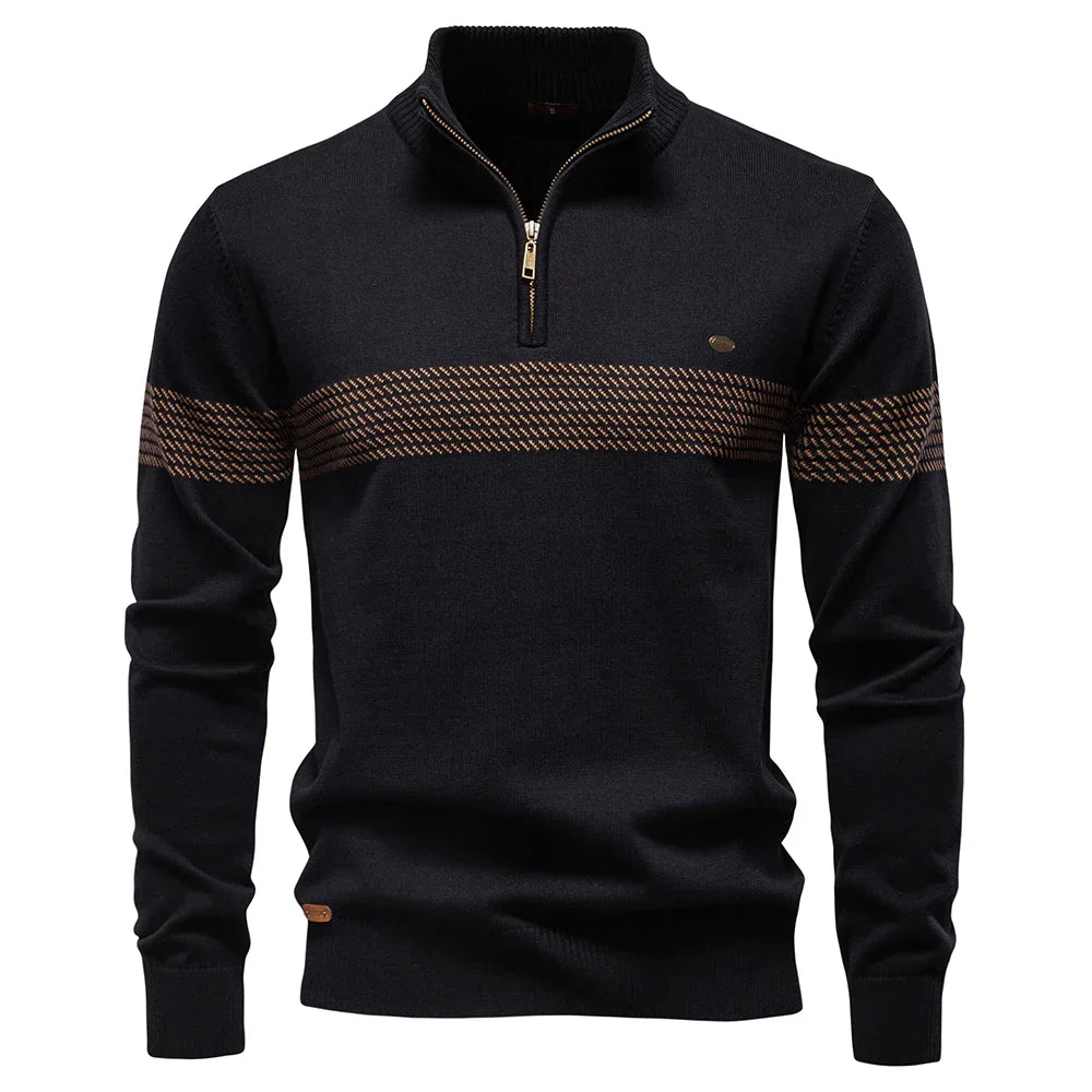 LAURENT MONACO | PULL CLASSIQUE EN MAILLE DEMI-ZIP POUR HOMME