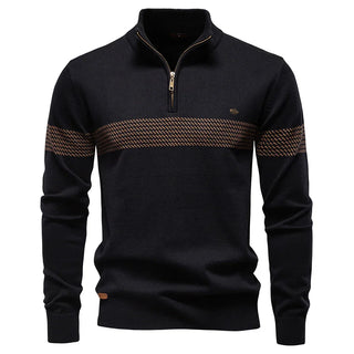 LAURENT MONACO | PULL CLASSIQUE EN MAILLE DEMI-ZIP POUR HOMME