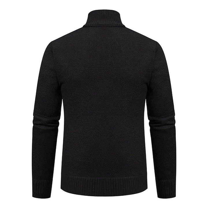 LAURENT MONACO | PULL À ZIP EN MAILLE COURRUE POUR HOMMES