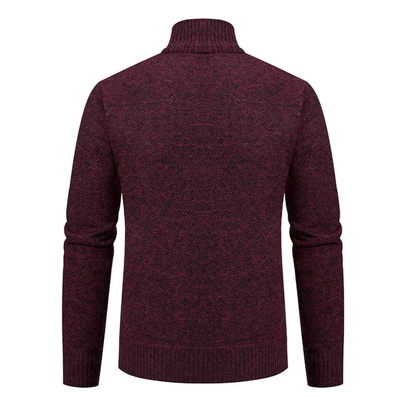 LAURENT MONACO | PULL À ZIP EN MAILLE COURRUE POUR HOMMES