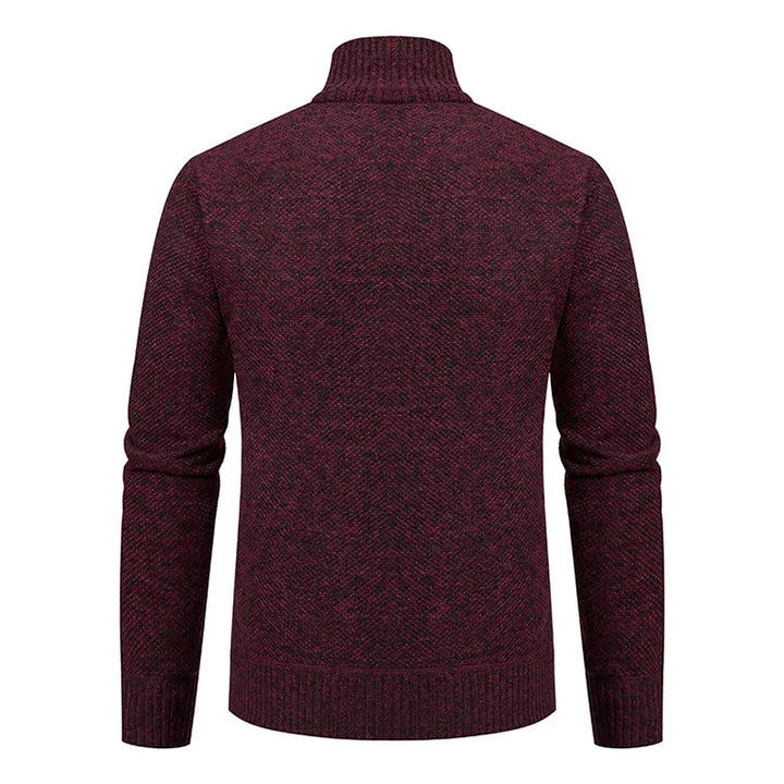 LAURENT MONACO | PULL À ZIP EN MAILLE COURRUE POUR HOMMES