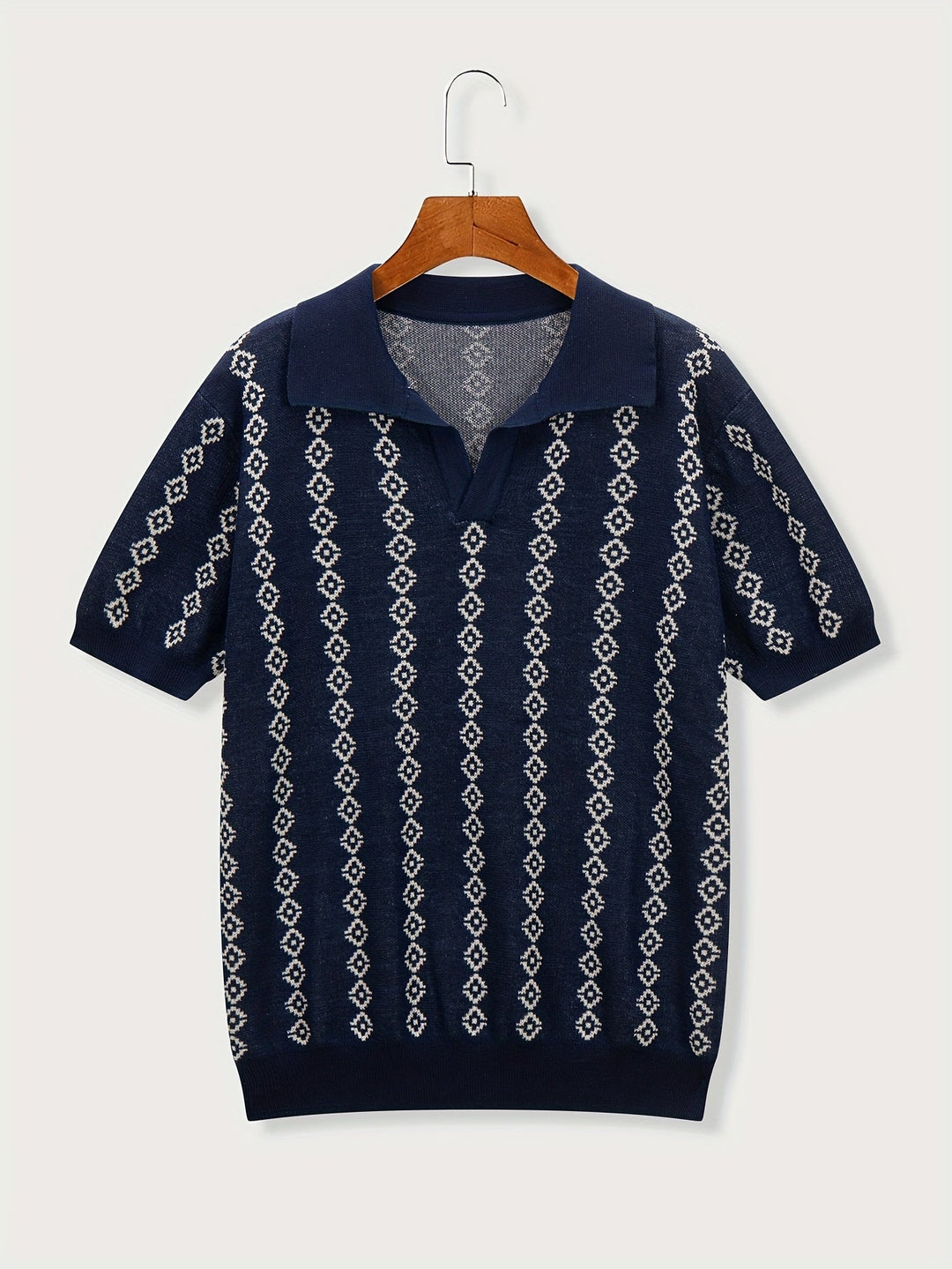 LAURENT MONACO | PULL À COL EN V GÉOMÉTRIQUE POUR HOMMES