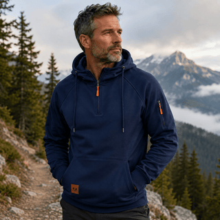 LAURENT MONACO | SWEAT À CAPUCHE AVEC DEMI-FERMETURE ÉCLAIR POUR HOMMES