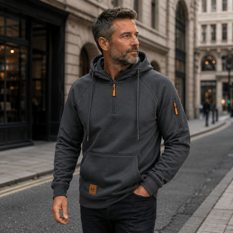 LAURENT MONACO | SWEAT À CAPUCHE AVEC DEMI-FERMETURE ÉCLAIR POUR HOMMES