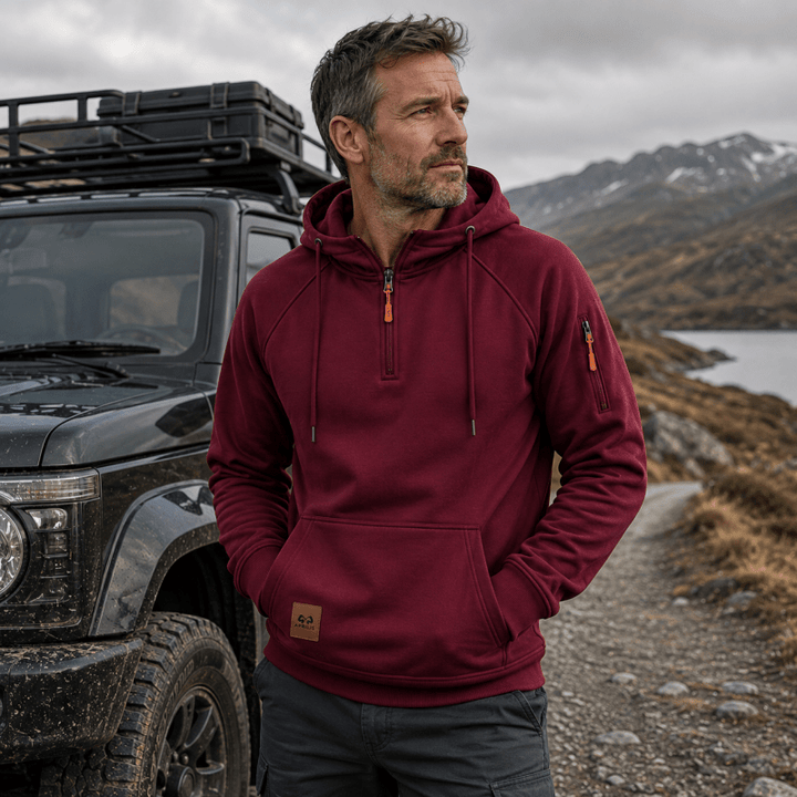 LAURENT MONACO | SWEAT À CAPUCHE AVEC DEMI-FERMETURE ÉCLAIR POUR HOMMES