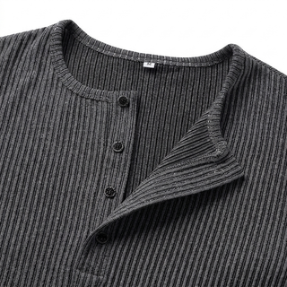 LAURENT MONACO | CHEMISE EN MAILLE À COL BOUTONNÉ POUR HOMMES