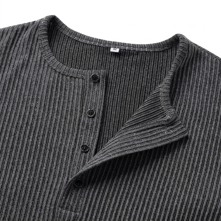 LAURENT MONACO | CHEMISE EN MAILLE À COL BOUTONNÉ POUR HOMMES
