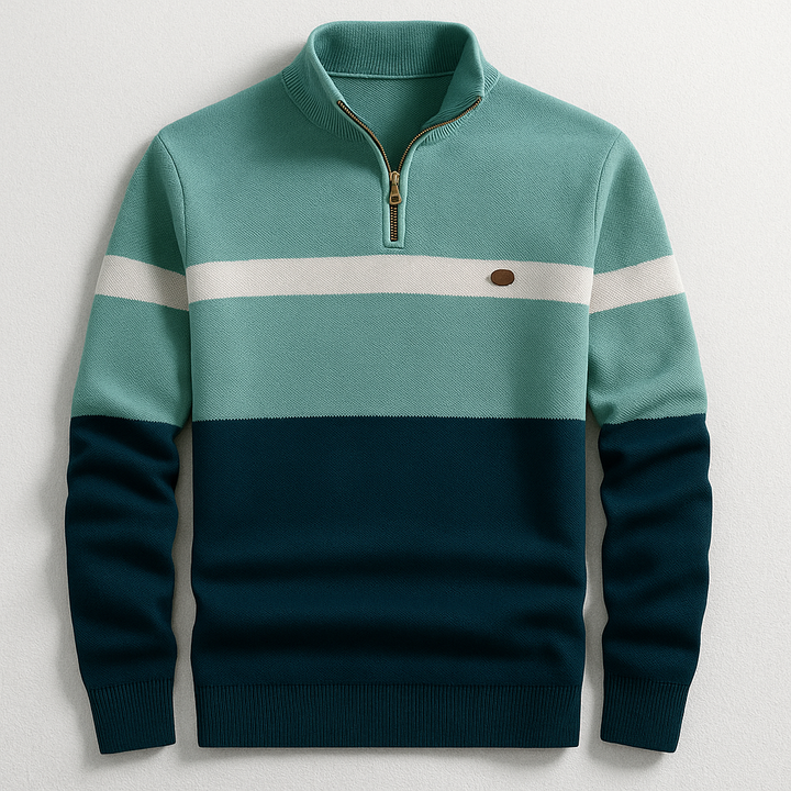 LAURENT MONACO | PULL HOMME AVEC ZIP AU COL